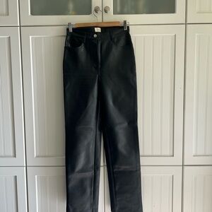 Aritzia Melina Black Leather Pants Size 4